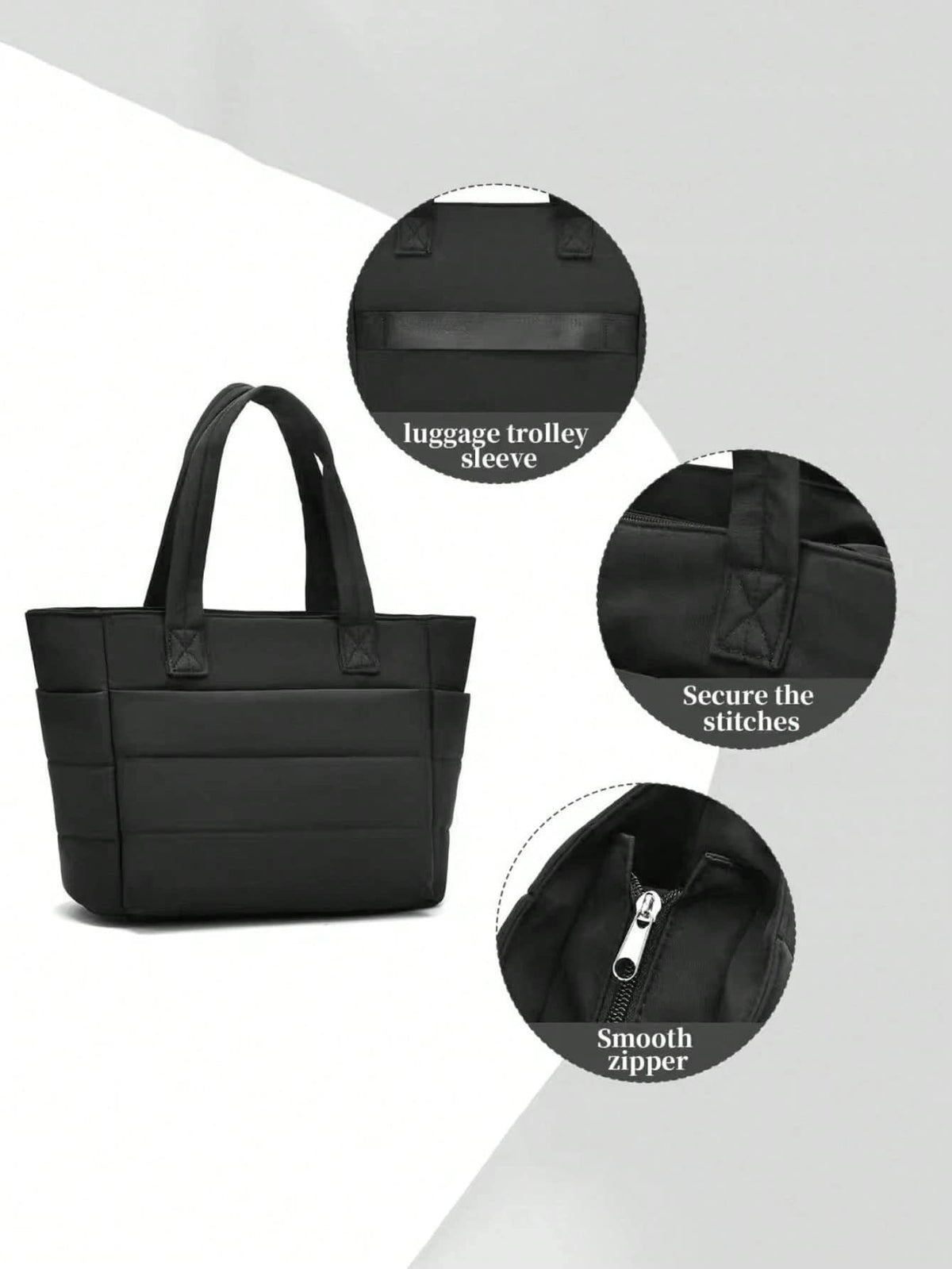 New Classic Solid Color Multifunctional Tote Bag,Minimalist Solid Color Body With Quilted Diamond Decoration;Equipped With Dual Handles,Shoulder Bag