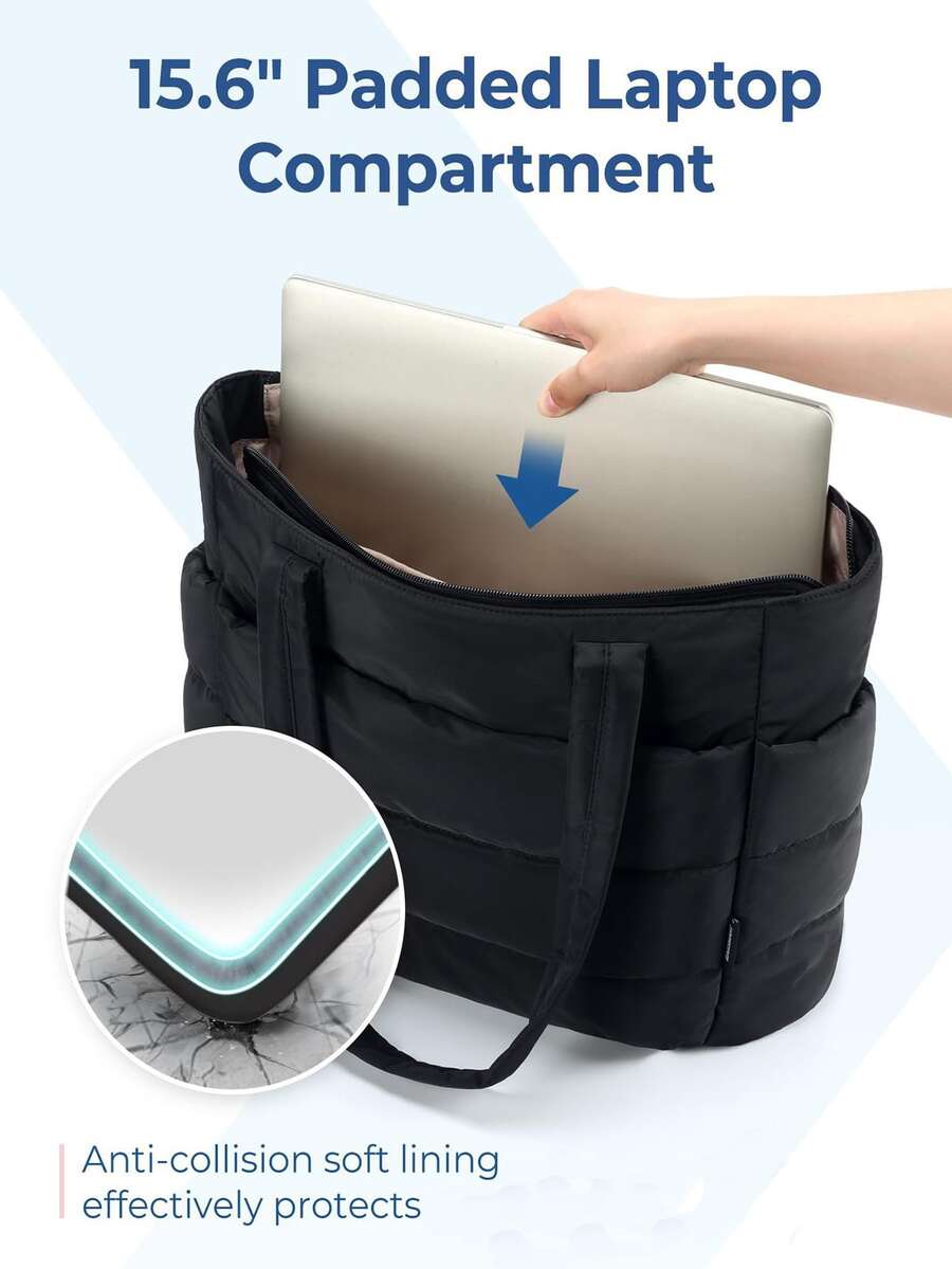 New Classic Solid Color Multifunctional Tote Bag,Minimalist Solid Color Body With Quilted Diamond Decoration;Equipped With Dual Handles,Shoulder Bag
