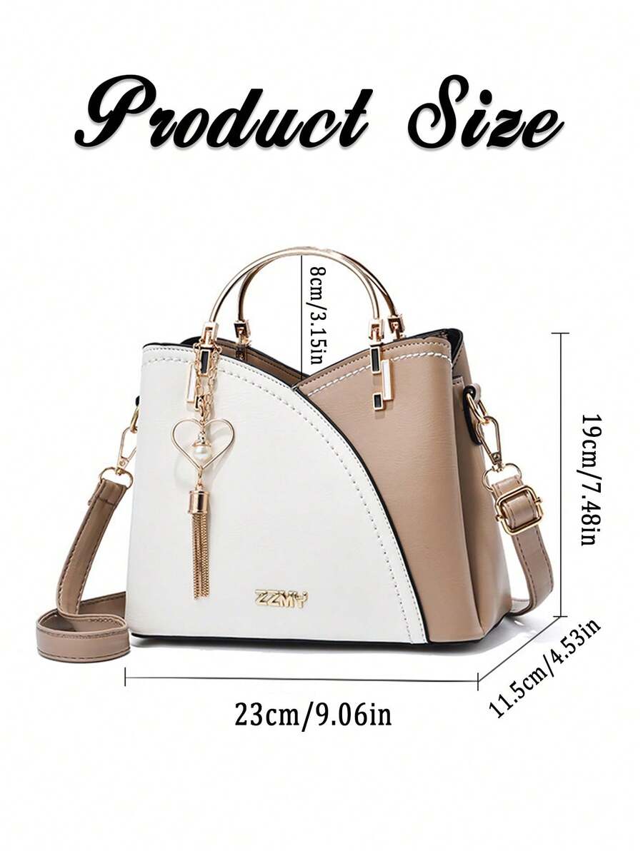 New Large Capacity Fashion Versatile Bag For Women Easy Color-Block Texture Crossbody Bag Casual Tote Bag For Summer Commuting Shopping Travel
