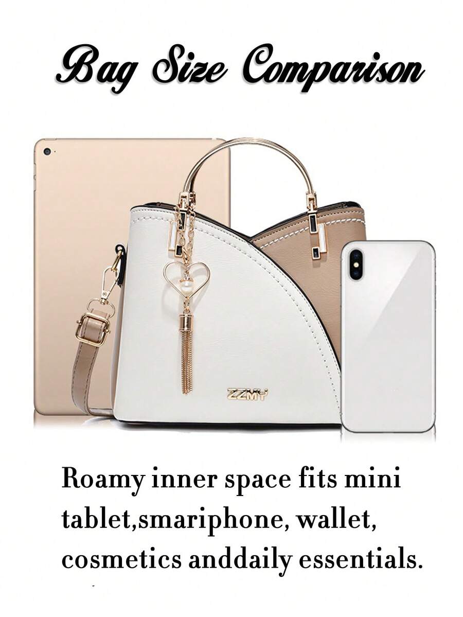 New Large Capacity Fashion Versatile Bag For Women Easy Color-Block Texture Crossbody Bag Casual Tote Bag For Summer Commuting Shopping Travel