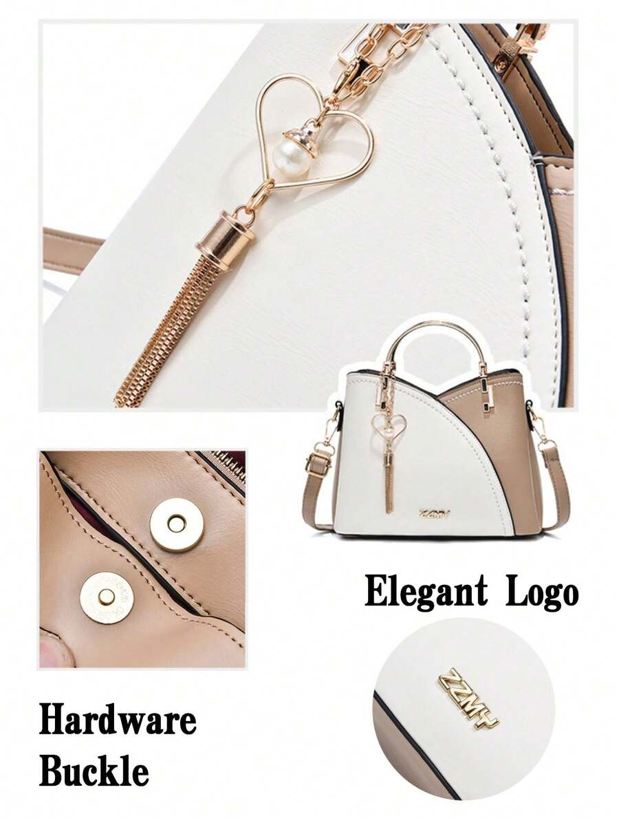 New Large Capacity Fashion Versatile Bag For Women Easy Color-Block Texture Crossbody Bag Casual Tote Bag For Summer Commuting Shopping Travel