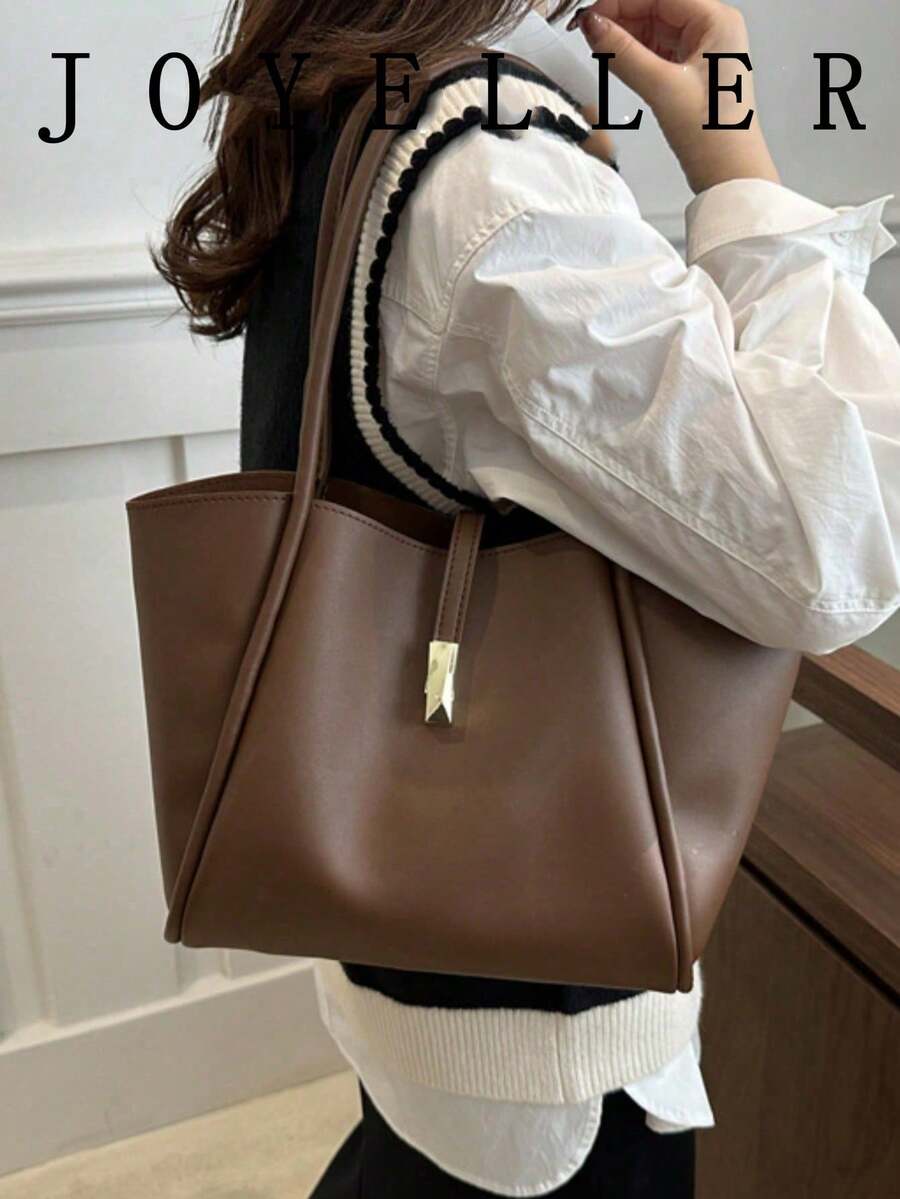 2025 New Women's Large Capacity Bag, Shoulder Commuter Bag, Mommy Bag, High-End Retro Minimalist Handbag