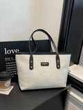1pc Women's Fashion Colorblock All-Season Shoulder Bag, Portable Versatile Large Capacity Tote Bag, Suitable For Dating, Shopping, Commuting