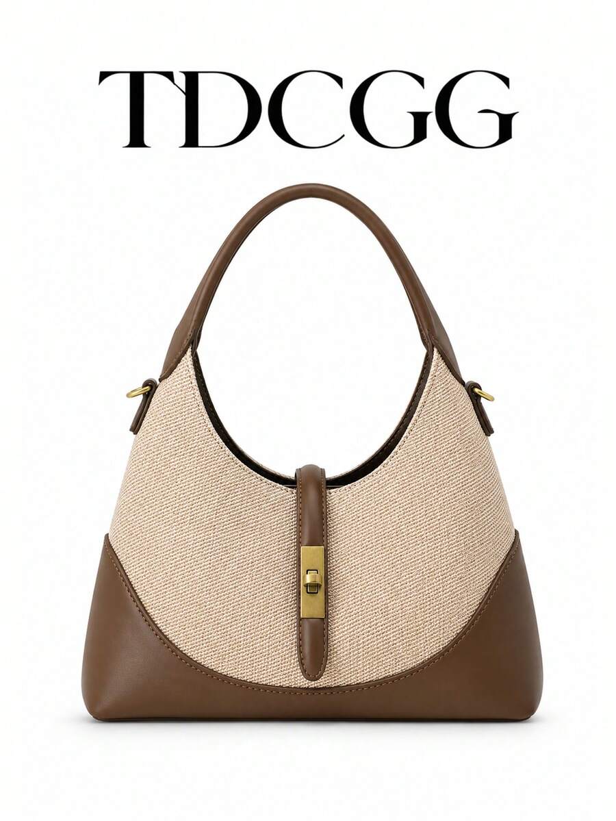 1pc Colorblock Dumpling Bag, Women's Handle Shoulder Crossbody Tote Bag, Fashion Commuter Bag, Suitable For Daily, Dating And Shopping