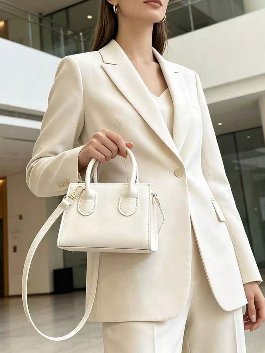 Women Mini Top‑Handle Tote Bag, Elegant Small Handbag, Removable Crossbody Strap Shoulder Purse For Party Daily Dating