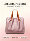 1pc Colorblock Tote Shoulder Bag Set- Large Crossbody Handbag With Zipper Closur