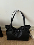 Korean Style Pleated Underarm Bag New Large Capacity Commuter Tote Bag Personalized Ins Solid Color Shoulder Women's Bag