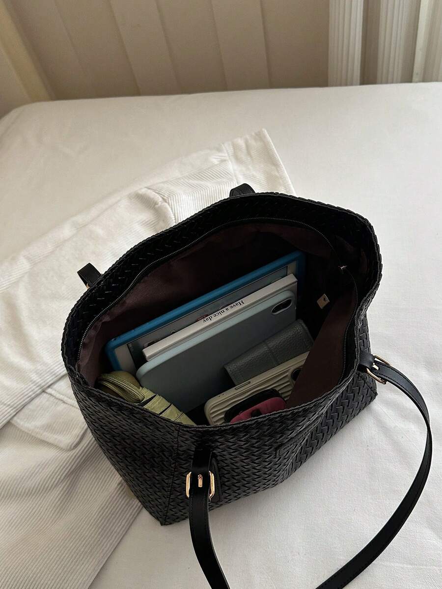Large Capacity Bag For Women's Autumn And Winter Versatile 2024 New Simple Shoulder Bag, College Student Class Bag, Commuting Tote Bag
