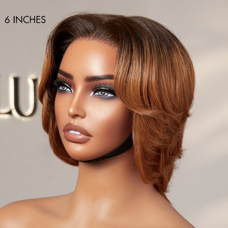 1 SEC INSTALL WIG | Elegant Boss Vibe Short Pixie Cut Ombre Ginger Glueless Minimalist HD Lace Wig Ready to Go Pre-cut Lace