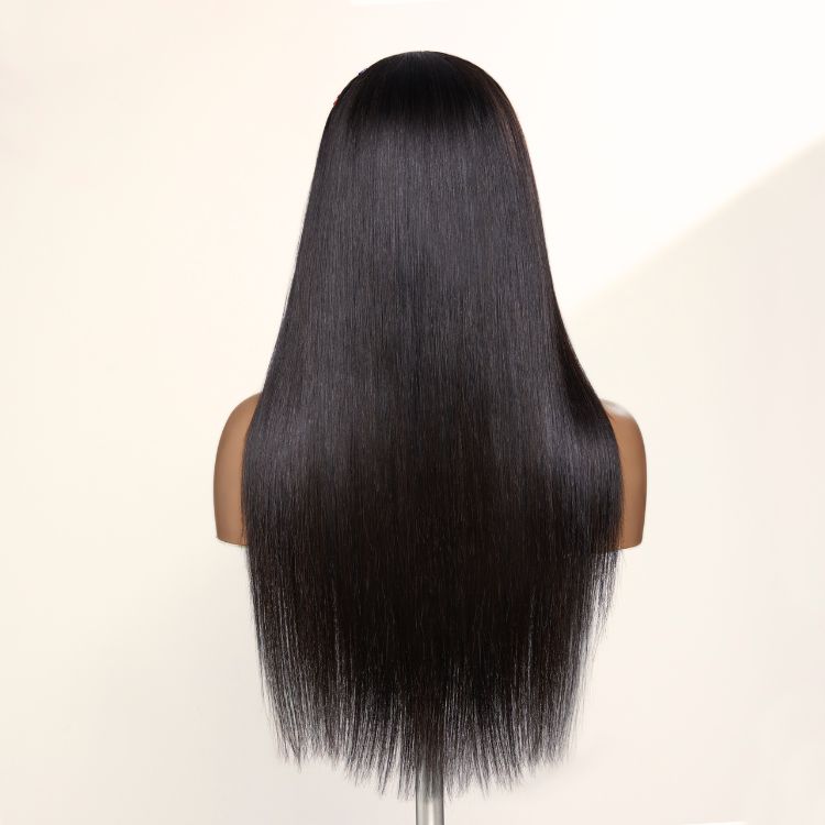 PreMax Wigs | 200% Density Natural Black Left Side Braids Straight 13x4 Frontal HD Lace Long Wig  - US Only