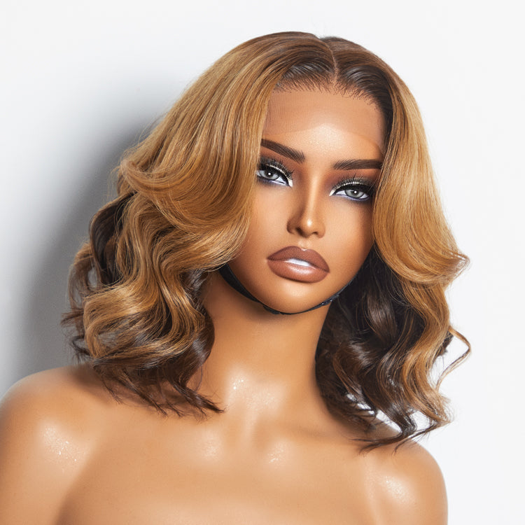 Elegant Peekaboo Ombre Blonde Loose Wave Glueless 5x5 Closure Lace Wig - US Only