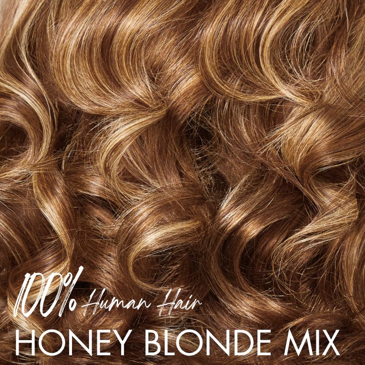 Honey Blonde Highlight Middle Part Bouncy Loose Wave Glueless 13x4 Frontal Lace Human Hair Wig