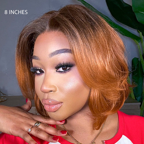 1 SEC INSTALL WIG | Elegant Boss Vibe Short Pixie Cut Ombre Ginger Glueless Minimalist HD Lace Wig Ready to Go Pre-cut Lace