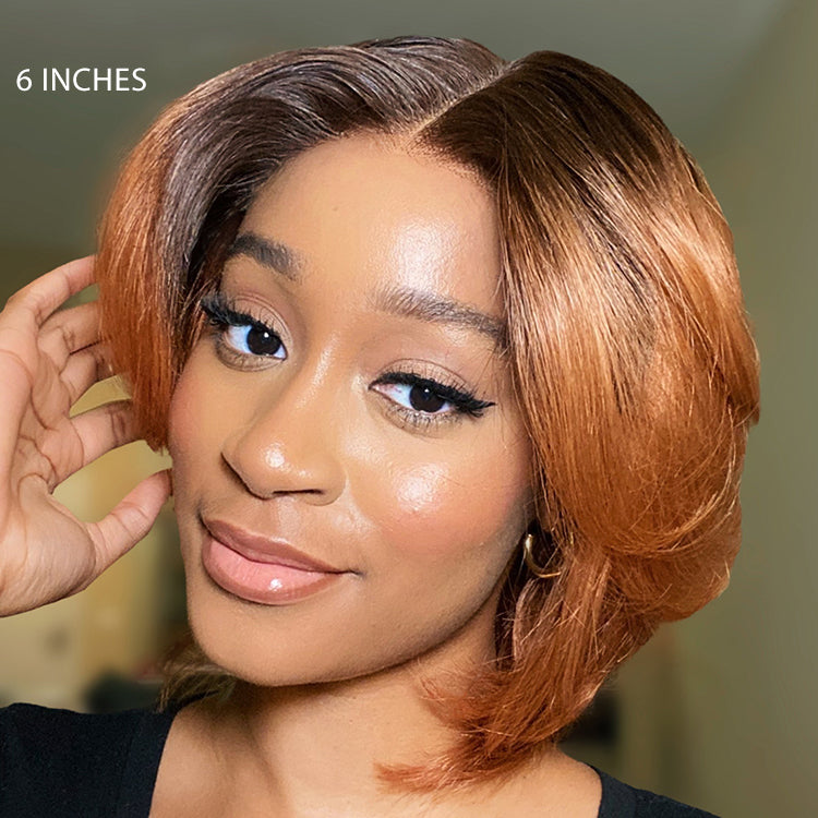 1 SEC INSTALL WIG | Elegant Boss Vibe Short Pixie Cut Ombre Ginger Glueless Minimalist HD Lace Wig Ready to Go Pre-cut Lace
