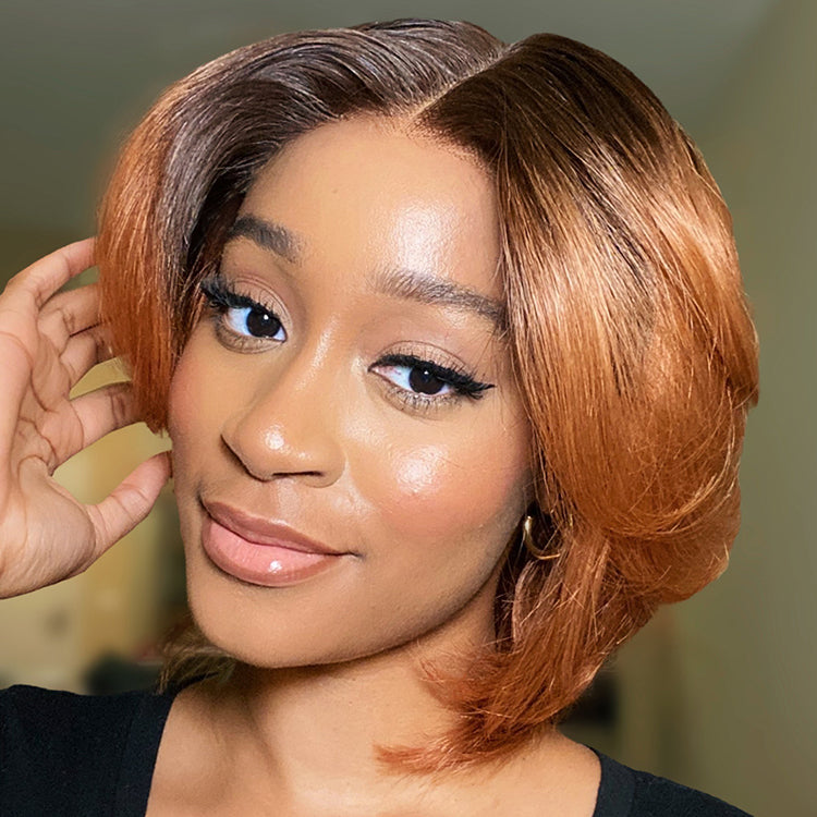 1 SEC INSTALL WIG | Elegant Boss Vibe Short Pixie Cut Ombre Ginger Glueless Minimalist HD Lace Wig Ready to Go Pre-cut Lace