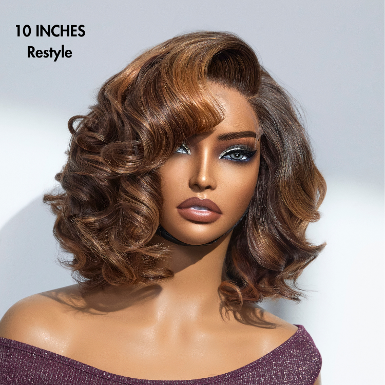 1 SEC INSTALL WIG | Mature Boss Brown Ombre Highlight / Natural Black Loose Wave Glueless Minimalist HD Lace Wig Pre-cut Lace