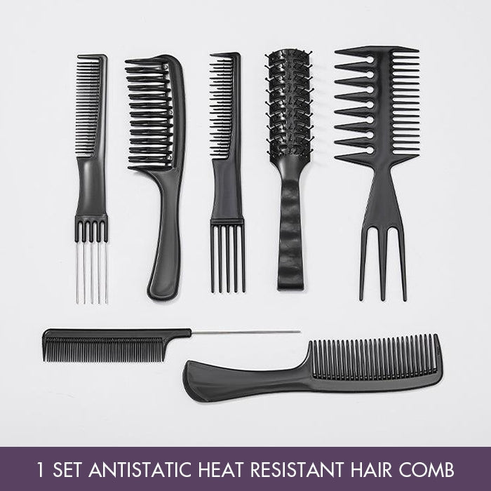 US Only | 7pcs / 1 Set Antistatic Heat Resistant Hair Comb Set for All Hair Types & Styles