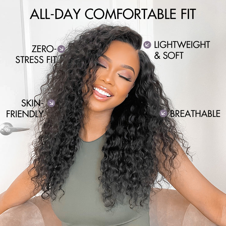 AiryFit™ Scalp Care Wigs | Water Wave Ear-to-Ear 13x6 Frontal HD Lace Glueless Curly Wig