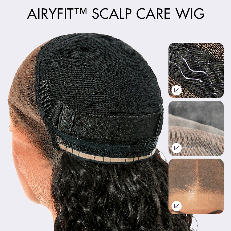 AiryFit™ Scalp Care Wigs | Water Wave Ear-to-Ear 13x6 Frontal HD Lace Glueless Curly Wig