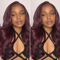 Chic Burgundy 99J Layered Cut Loose Body Wave Glueless 5x5 Closure Lace Wig Pre-Cut Lace - US Only