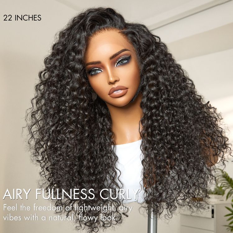 AirFit™ Scalp Care Wigs - Deep Parting Water Wave Human Hair Wig Glueless 11x6 Frontal HD Lace Curly Wig