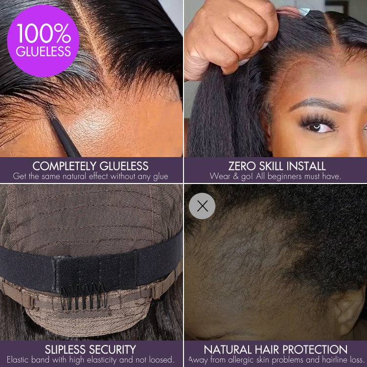 New Customers Only | Lightweight Sun-kissed Vibe Blonde Short Cut Water Wave Glueless Minimalist Lace Curly Wig with Bangs