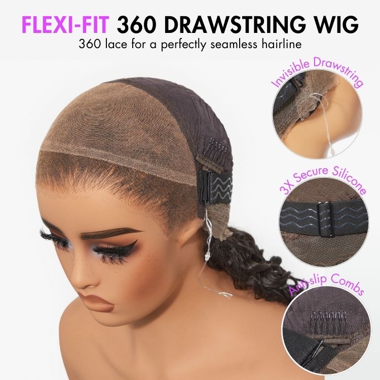 PreMax Wigs - Flexi-Fit Invisi Drawstring Cap 360 HD Lace Loose Body Wave Wig Restyle Friendly  - US Only