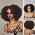 Go Natural Ease | Breathable Cap Natural Bouncy Fluffy Jerry Curl Glueless 5x5 Closure Lace Wig - US Only