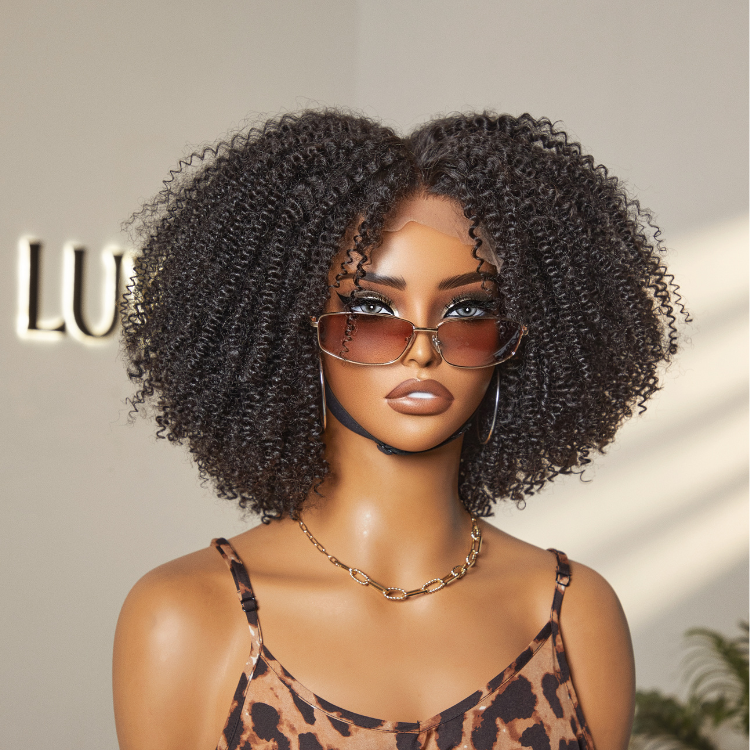 Go Natural Ease | Breathable Cap Natural Bouncy Fluffy Jerry Curl Glueless 5x5 Closure Lace Wig - US Only