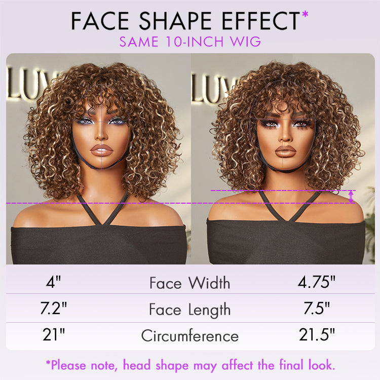 Exclusive Sale | Beginner Friendly Water Wave Minimalist Lace Glueless Short Wig with Bangs