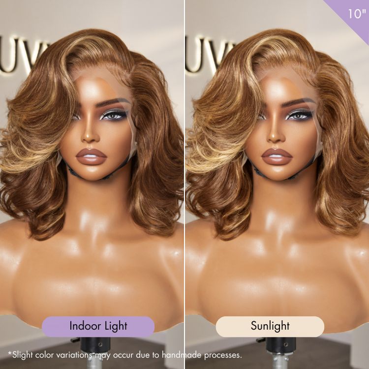 New Customers Only | PreMax Wigs - Honey Blonde Highlight / Natural Black / Ombre Blonde Bouncy Body Wave Glueless 13x4 Frontal Lace Human Hair Wig