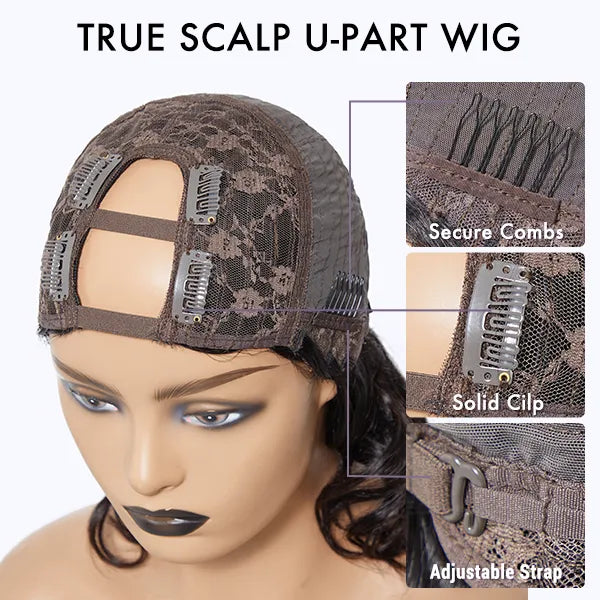 New Customers Only | Body Wave / Straight / Kinky / Deep Wave Human Hair U Part Wig
