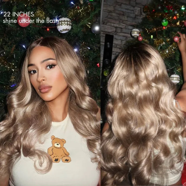 20''+$10=22'' | Ash Blonde Loose Body Wave 5x5 Closure Lace Glueless Wig Breathable Cap