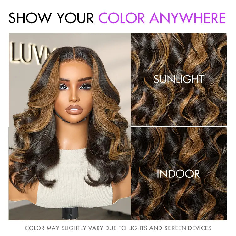 PreMax Blonde Mix Black Loose Wave Glueless 5x5 HD Lace Closure Wig Large & Small Cap