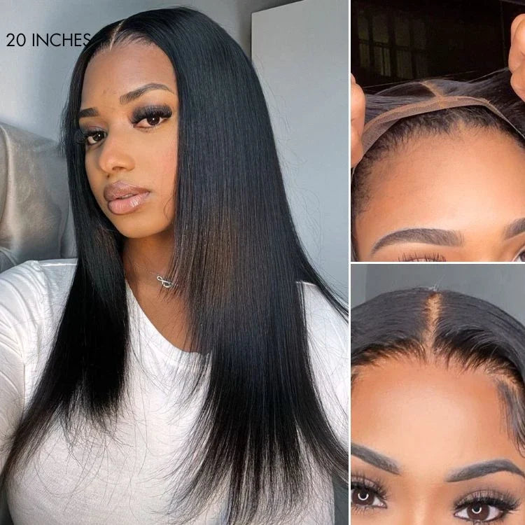 Black 180% Density Layered Cut Glueless 5x5 Closure Lace  Wig Pre-Plucked Hairline - US Only