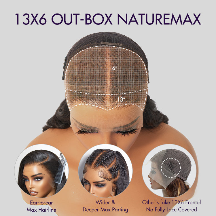 PreMax Wigs - Nature Max Yaki Straight Ear-to-ear 13x6 Frontal HD Lace Glueless Wig 100% Human Hair