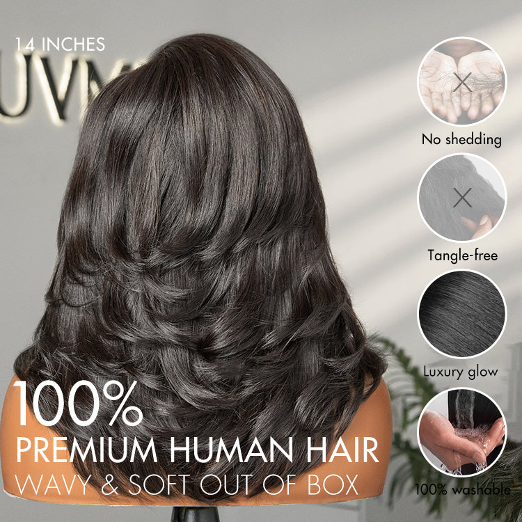Shake Shape™ | Effortlessly Chic Layered Haircut Wavy Glueless HD Minimalist Lace Short Wig