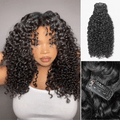 New Customers Only | Messy Burmese Curly Seamless Clip in Extensions Human Hair with Free Gift