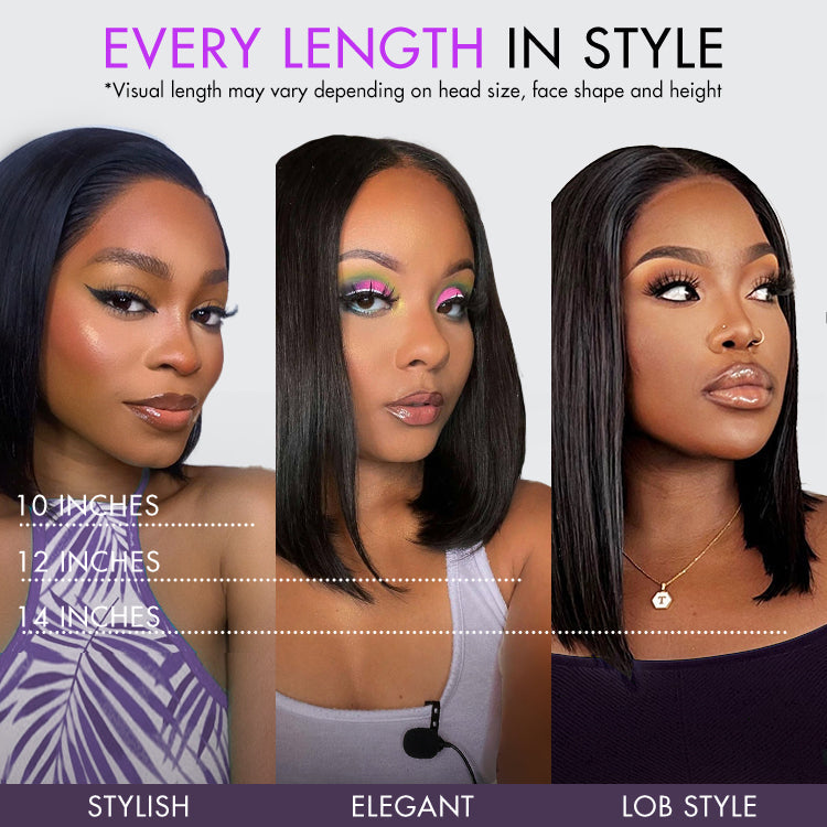 AiryFit™ Scalp Care Wigs | Silky Blunt Cut Bob Snugfit Glueless Minimalist HD Lace Short Wig Pre-Cut Lace  - US Only