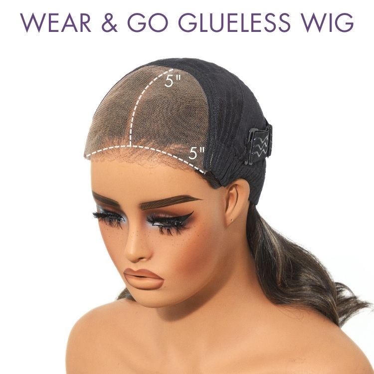 Curtain Bangs Blonde Highlight Loose Wave Glueless 5x5 Closure Pre-Cut Lace Wig All Head Sizes Fit Cap  - US Only