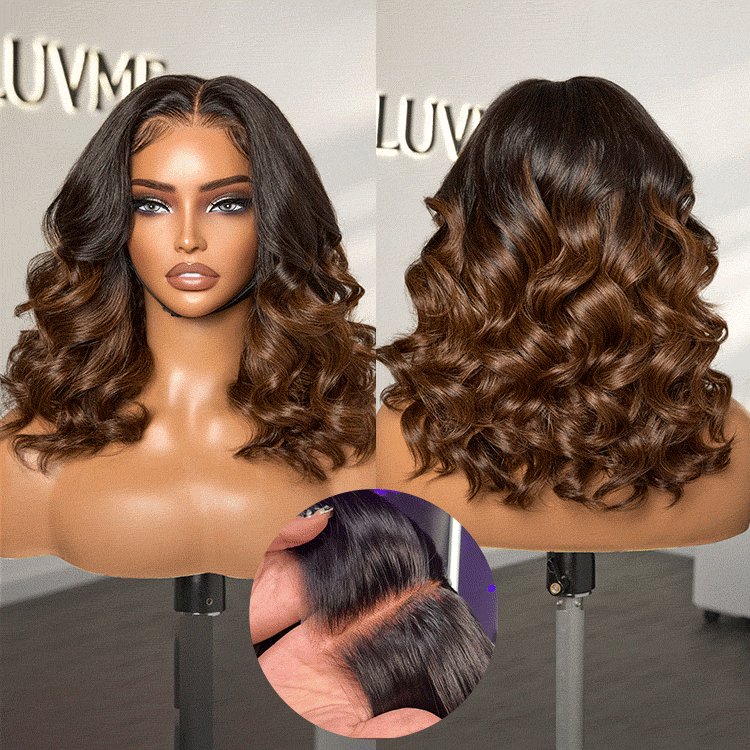 PreMax Wigs |  Ombre Brown Loose Body Wave Glueless 5x5 Closure Lace Wig Pre-Cut Lace - US Only