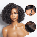 New Customers Only | Trendy Short Cut Curly Minimalist HD Lace Glueless Side Part Wig 100% Human Hair