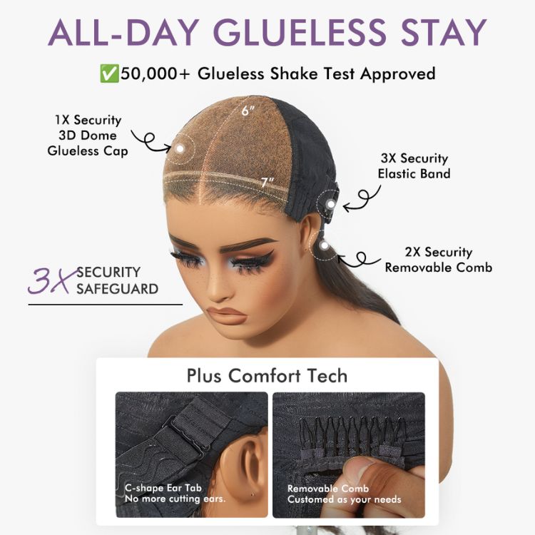 Weekly Special | Luvme All-Day Comfort™ Wig Loose Body Wave Glueless 7x6 Closure HD Lace Human Hair Wig with Bangs Pre-Cut Lace