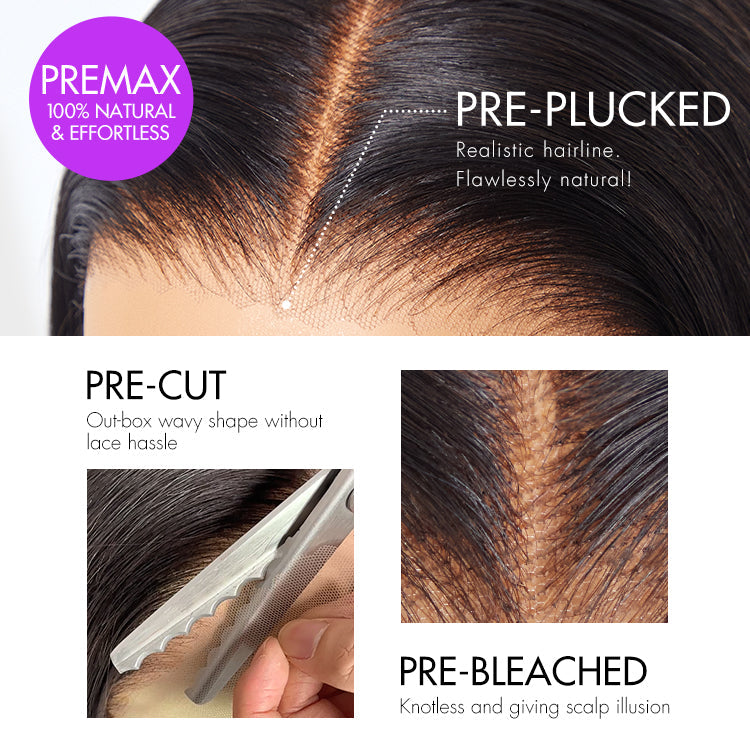 PreMax Wigs - Super Natural Hairline Silky Blunt Cut Bob Glueless 5x5 Closure Lace Wig