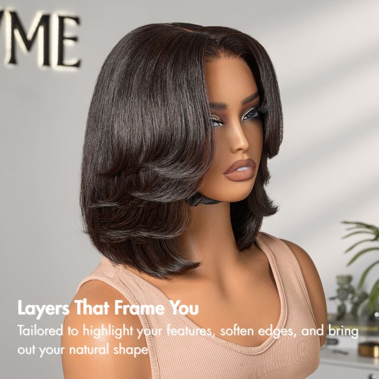 Layered Bob Glueless 5x5 Closure Lace Short Wig Pre-Cut Lace - US Only