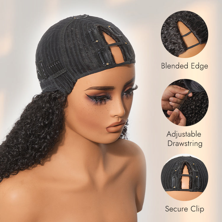 Luvme Too Easy Texture™ Wig 180% Density  Kinky Curly / Yaki Straight Glueless V Part Flexi-Fit Drawstring Wig