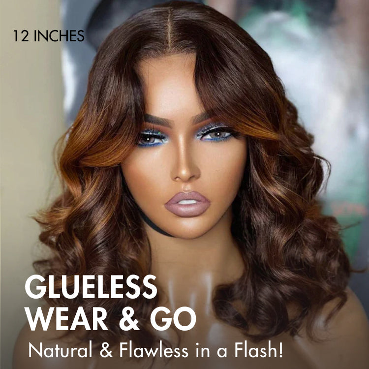 Luvme Hair 180% Density Elegant Chocolate Brown Loose Wave Minimalist HD Lace Glueless Wig Pre-Cut Lace - US Only