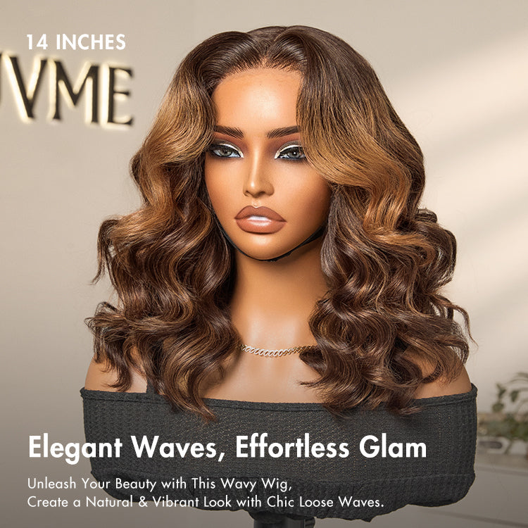 Luvme Hair 180% Density Elegant Chocolate Brown Loose Wave Minimalist HD Lace Glueless Wig Pre-Cut Lace - US Only