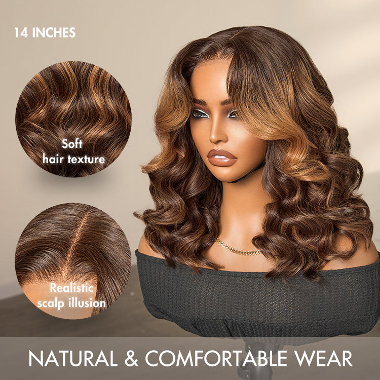 Luvme Hair 180% Density Elegant Chocolate Brown Loose Wave Minimalist HD Lace Glueless Wig Pre-Cut Lace - US Only