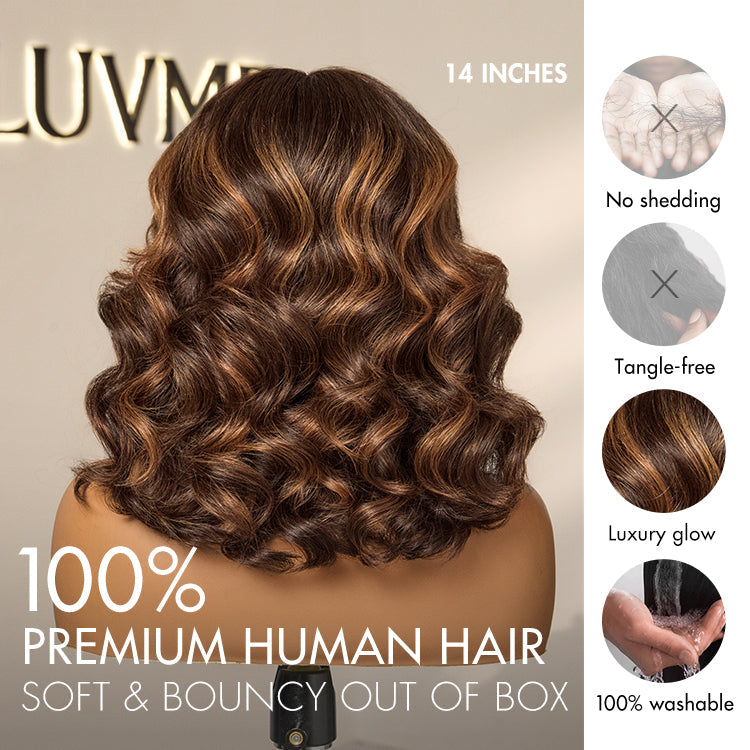 Luvme Hair 180% Density Elegant Chocolate Brown Loose Wave Minimalist HD Lace Glueless Wig Pre-Cut Lace - US Only